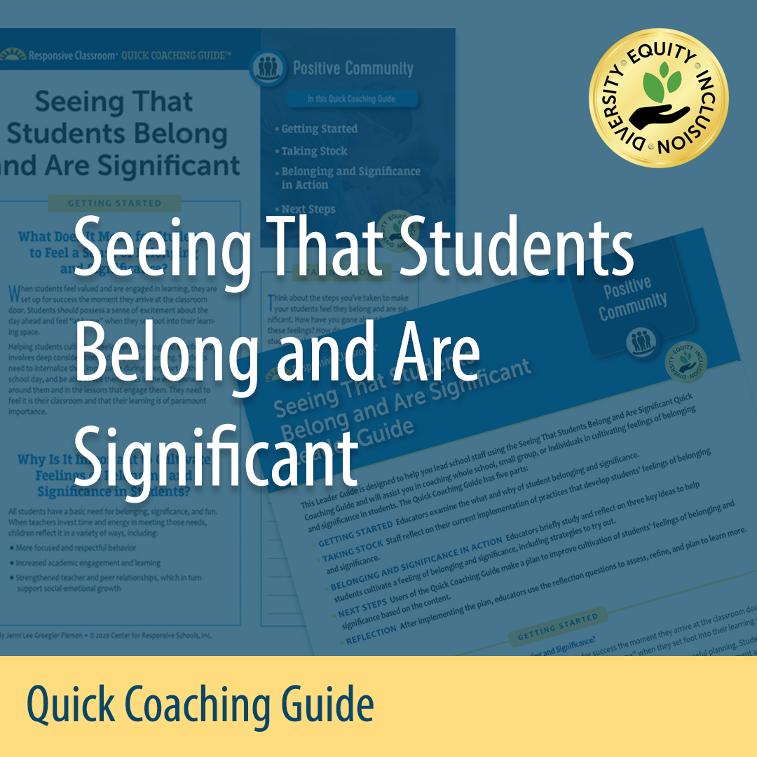 Seeing that students belong and are significant