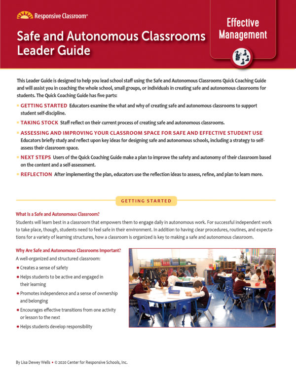 Leadership Guide Safe and Autonomous Classrooms