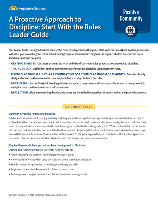 Leadership Guide A Proactive Approach to Discipline