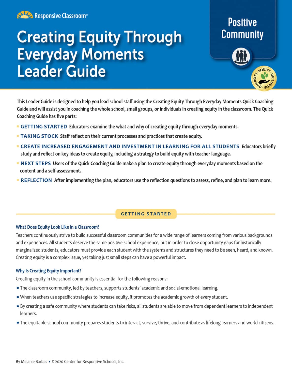 Quick Coaching Guide: Creating Equity Through Everyday Moments ...