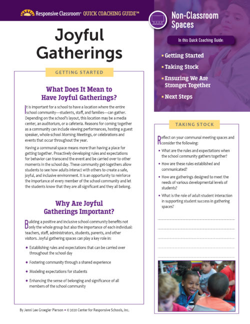 Quick Coaching Guide: Joyful Gatherings