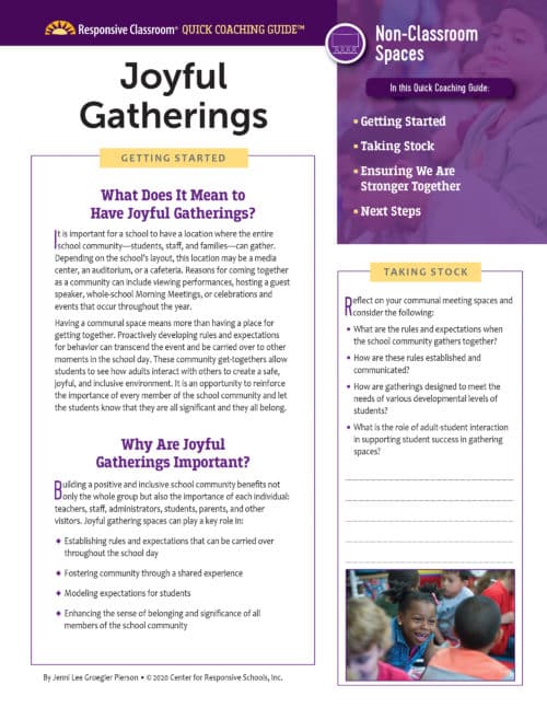 Quick Coaching Guide: Joyful Gatherings