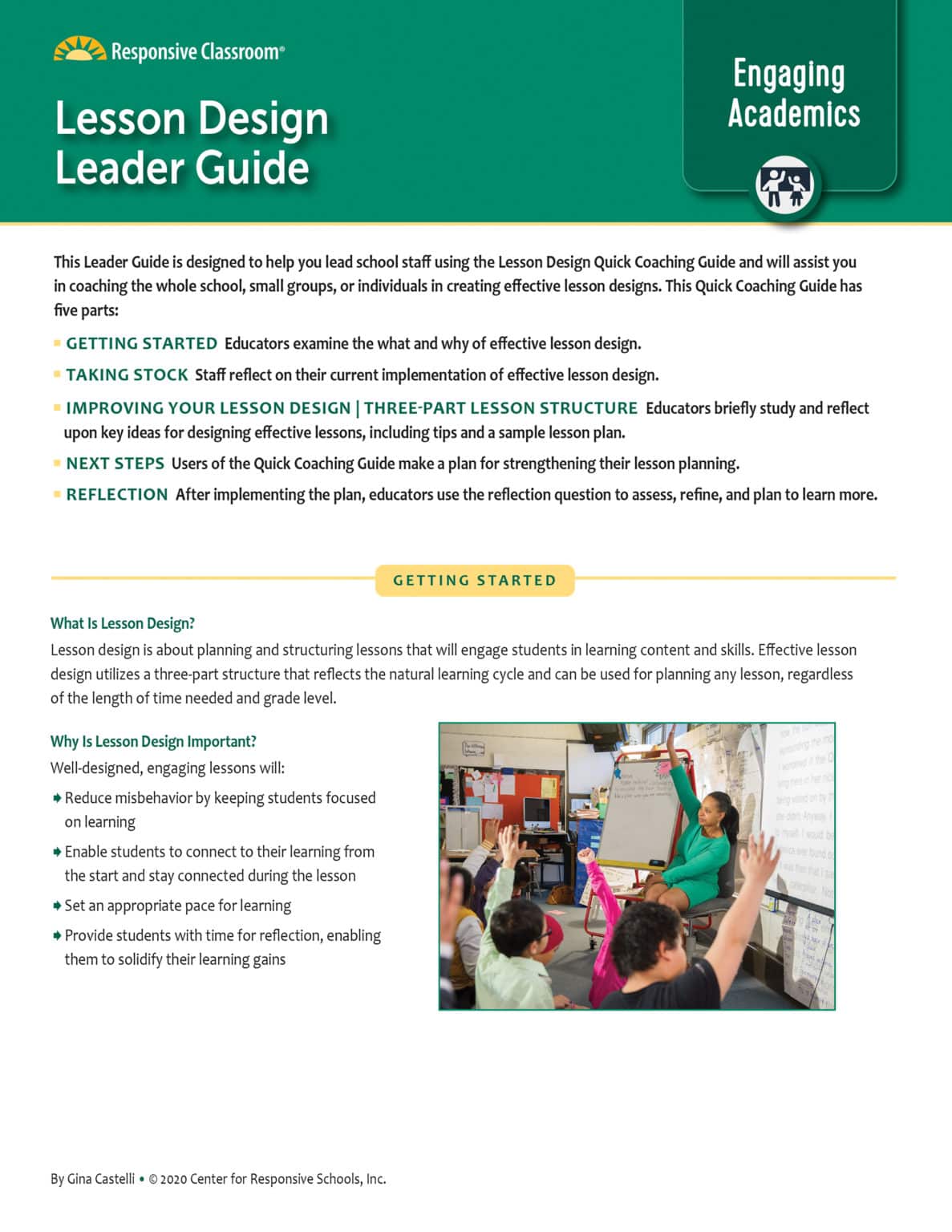 Quick Coaching Guide: Lesson Design | Responsive Classroom