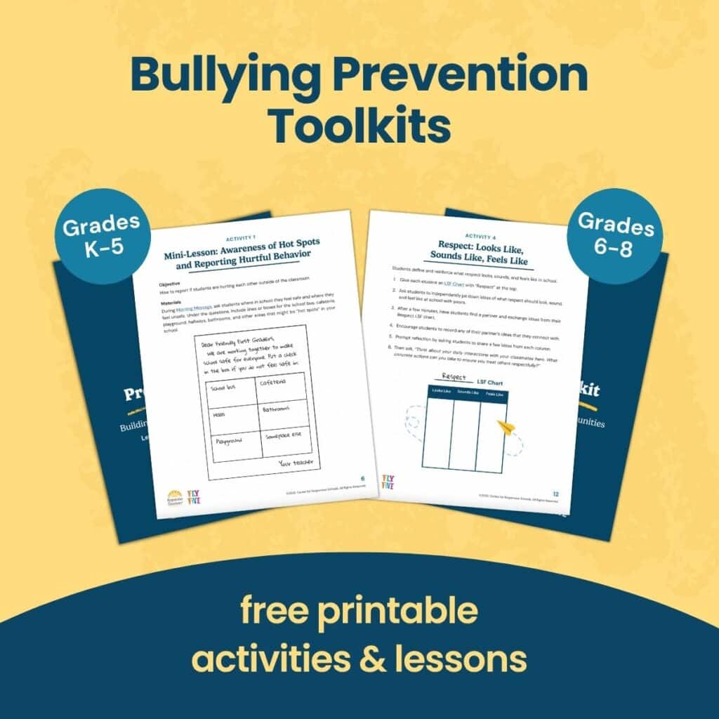 Bullying Prevention Toolkits for grades K-5 and 6-8.