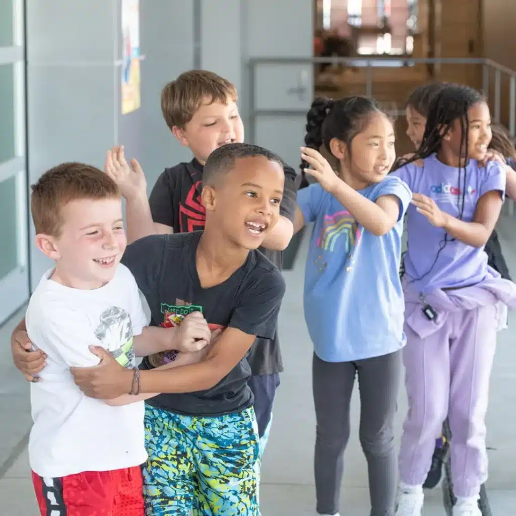 students participate in a Responsive Classroom energizer